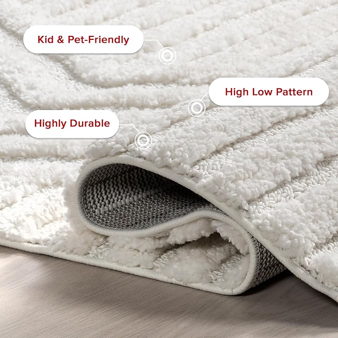 nuLOOM Risette Ivory, 12' x 15', Geometric, Soft and Textured, High Traffic, Stain Resistant, Easy Clean, Durable Area Rug for Bedroom, Living Room, Dining Space, Den, Foyer, Entryway