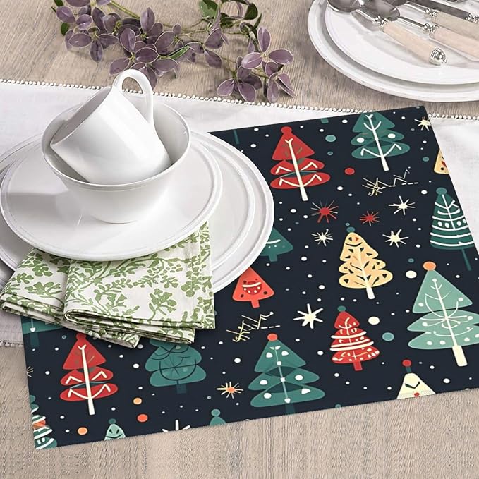 Cute Christmas trees Dish Drying Mat 16x18 inches Microfiber Absorbent Fast Dry - Image 4