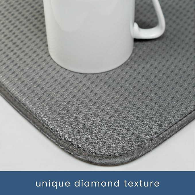 S&T INC. Dish Drying Mat XL, 18” x 24”, Absorbent Microfiber Kitchen Counter Mat - Image 3