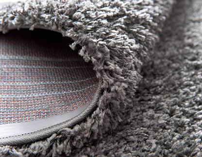 Unique Loom Solid Shag Collection Area Rug (7' 10" x 10' Rectangle, Graphite Gray)