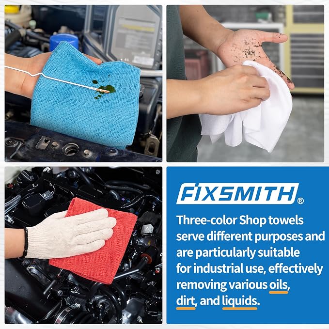 FIXSMITH Shop Towels, Microfiber Cleaning Cloth Bulk, Microfiber Towels - Image 6