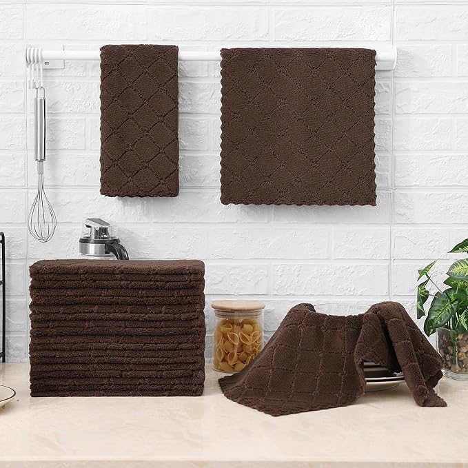 Homaxy 24 Pack Dish Towels for Kitchen, Super Soft and Absorbent Coral Velvet - Image 6