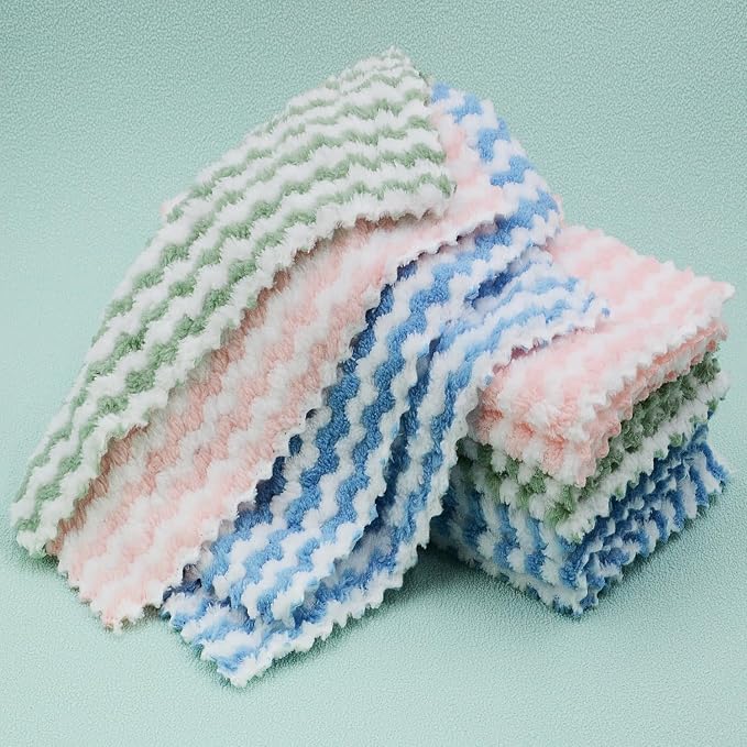 10PACK Kitchen Cleaning Cloths, Microfiber Dish Cloths: All-Purpose - Image 2