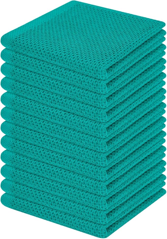 Homaxy 100% Cotton Waffle Weave Kitchen Dish Cloths, Ultra Soft Absorbent Quick by Homaxy
