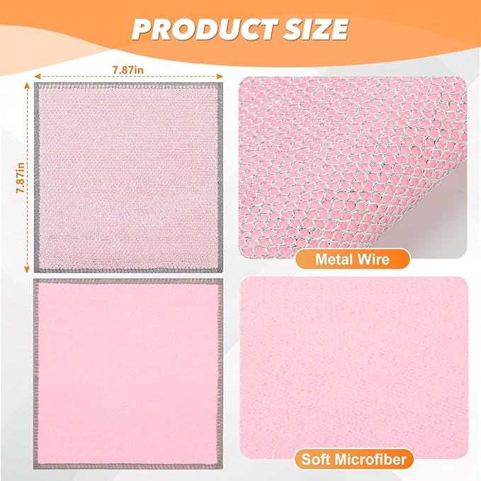 12Pack Multipurpose Wire Dishwashing Rags, Upgrade Non Scratch Wire Dishcloth - Image 4