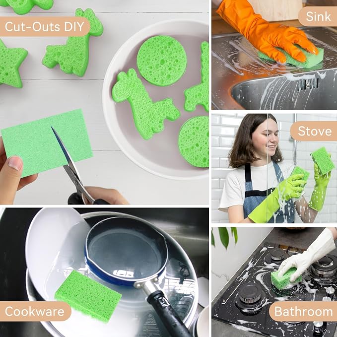 6 Pcs Kitchen Sponges for Dishes Cleaning, Non Scratch for Non Stick Cookware - Image 7