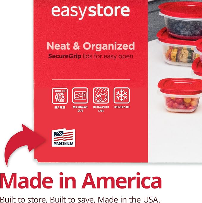 Rubbermaid EasyStore Square and Round Containers, 14-Piece Set, Food Storage - Image 4