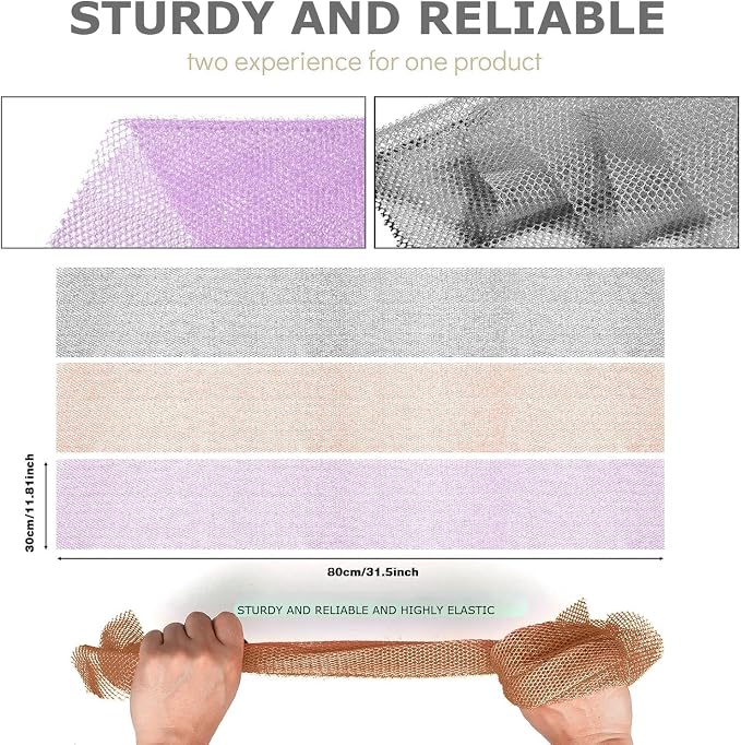 UJFQBH 3 Pieces African exfoliating net African Net Long Net Bath Sponge - Image 3