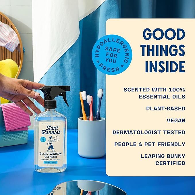 Aunt Fannie's Glass & Window Cleaning Vinegar Spray, Natural Streak-Free Spray - Image 5