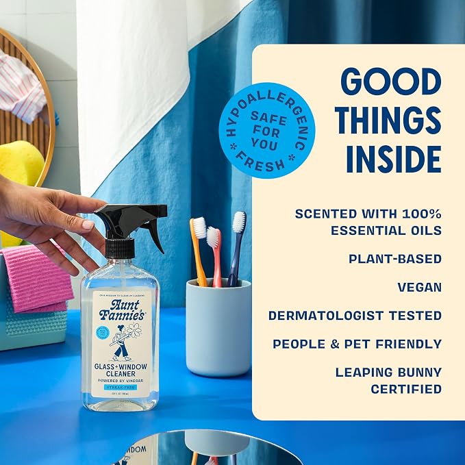 Aunt Fannie's Glass & Window Cleaning Vinegar Spray, Natural Streak-Free Spray - Image 5