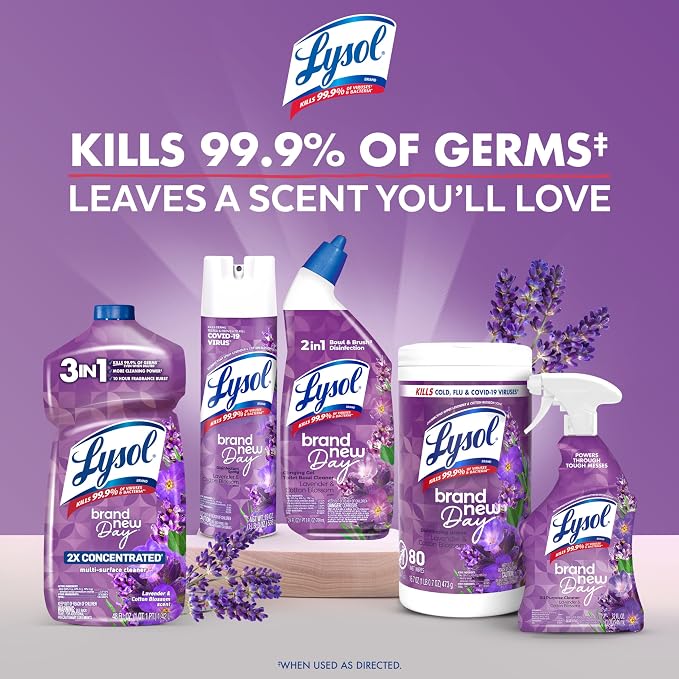 Lysol All Purpose Cleaner Spray, Kitchen & Bathroom Cleaner, Lavender & Cotton - Image 6