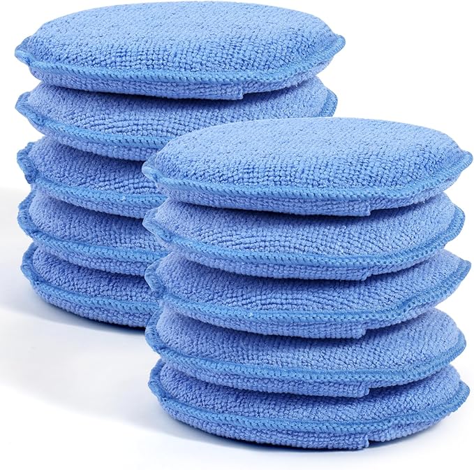 10 Pack Wax Applicator Pads, Microfiber Applicator Pad by PEASUG