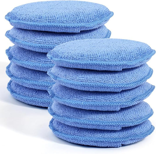 10 Pack Wax Applicator Pads, Microfiber Applicator Pad by PEASUG