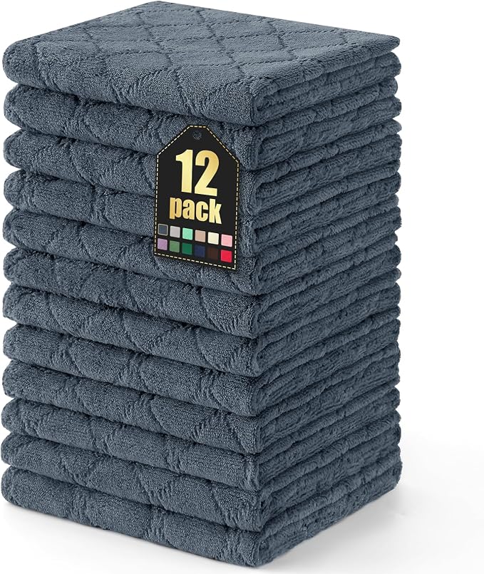 Homaxy 12 Pack Dish Towels for Kitchen, Super Soft and Absorbent Coral Velvet by Homaxy