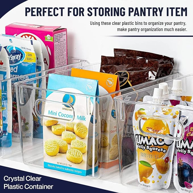 Clear Plastic Storage Bins, Pantry Organizers and Storage Containers Fridge - Image 3