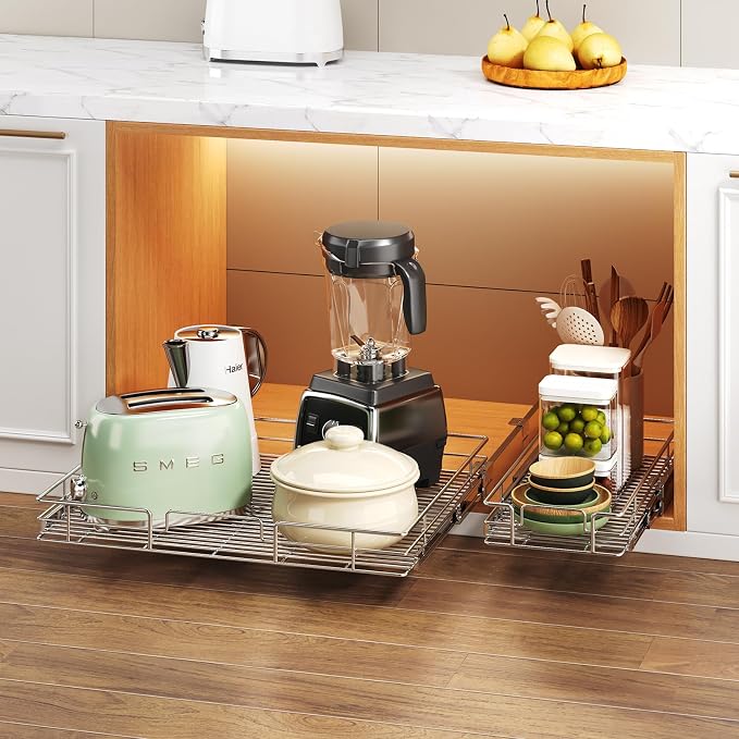 Pull Out Cabinet Organizer 30" W x 21½" D, Heavy Duty Cabinet Pull Out Shelves - Image 6