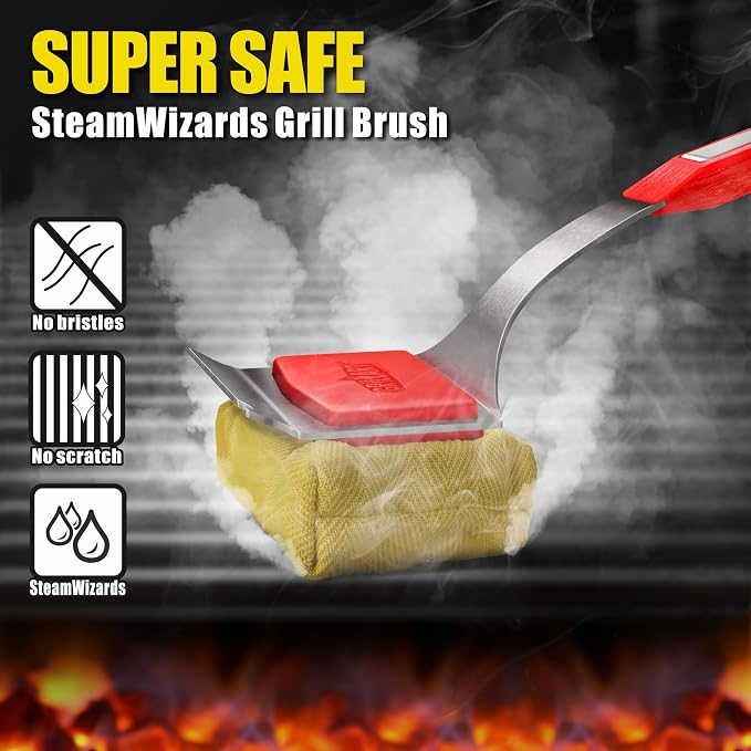 GRILLART Grill Brush Bristle Free. SteamWizards BBQ Replaceable Cleaning Head - Image 2