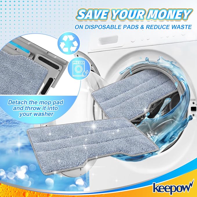 KEEPOW Reusable Mop Replacement Pads Compatible - Image 6