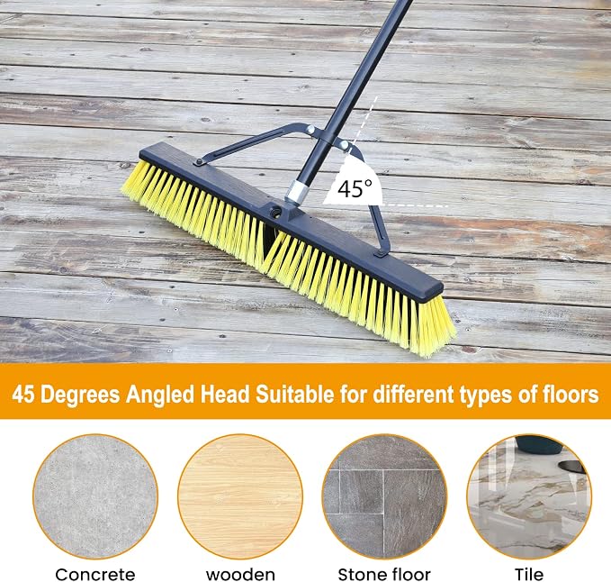 24 Inches Push Broom Outdoor Heavy Duty Broom - Image 3
