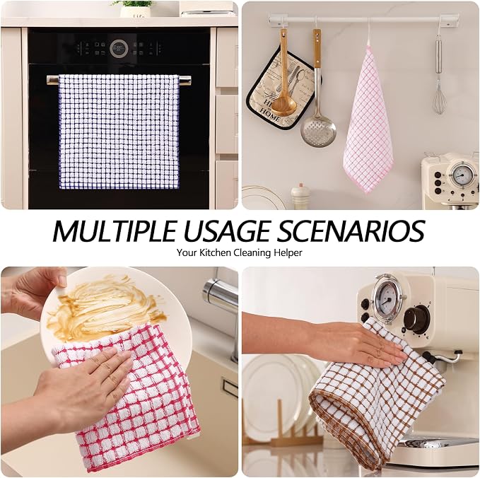 Homaxy Kitchen Towels and Dishcloths Set, 16 x 25 and 12 x 12 Inches, Super - Image 6