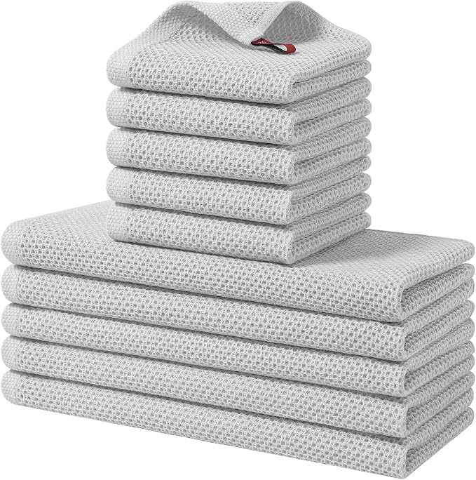 Homaxy 100% Cotton Kitchen Towels and Dishcloths Set, 12 x 12 Inches and 13 x by Homaxy