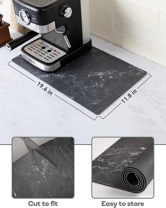 SUEH DESIGN Coffee Mat, Absorbent Dish Drying Mat 19.6 x 11.8 in Quick Dry - Image 6