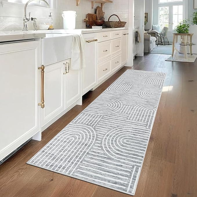 Modern Rug 2x6 Runners for Hallways, Abstract Kitchen Runner Rugs Non Slip Bath - Image 2