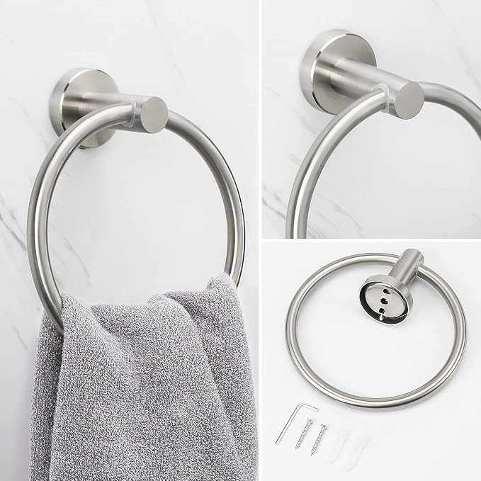 NearMoon 4 Pieces Bath Hardware Set, Include Hand Towel Ring, Toilet Paper - Image 2