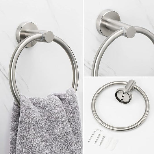 NearMoon 4 Pieces Bath Hardware Set, Include Hand Towel Ring, Toilet Paper - Image 2