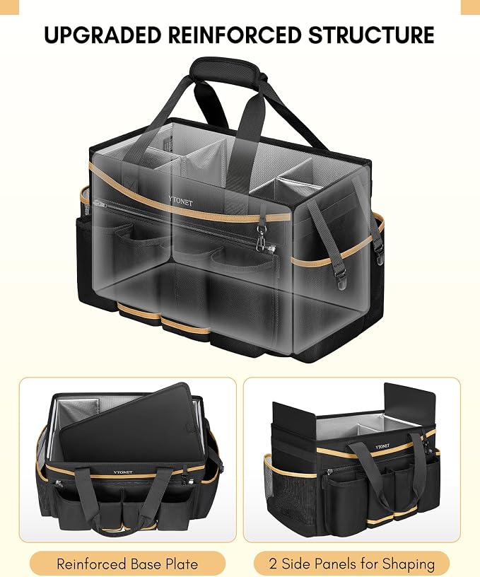 Ytonet Cleaning Caddy Bag with Detachable Apron, Extra Large Cleaning Supplies - Image 3
