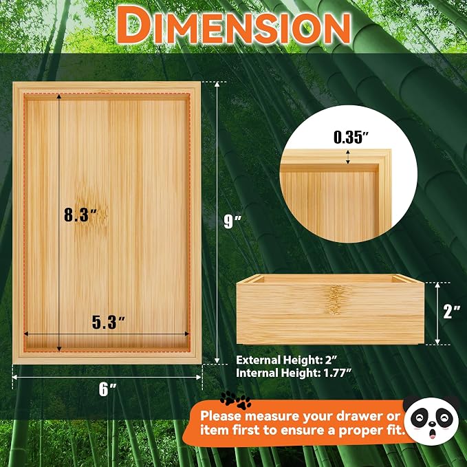 Bamboo Drawer Organizer, Cutlery Silverware Organizer - Image 2