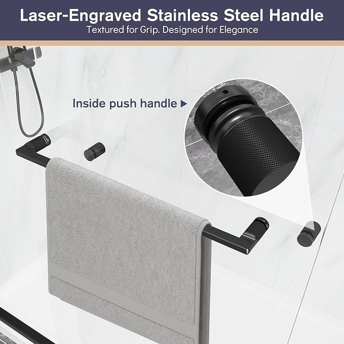 Double Sliding Shower Door, 1/4'' Clear SGCC Tempered Glass - Image 3