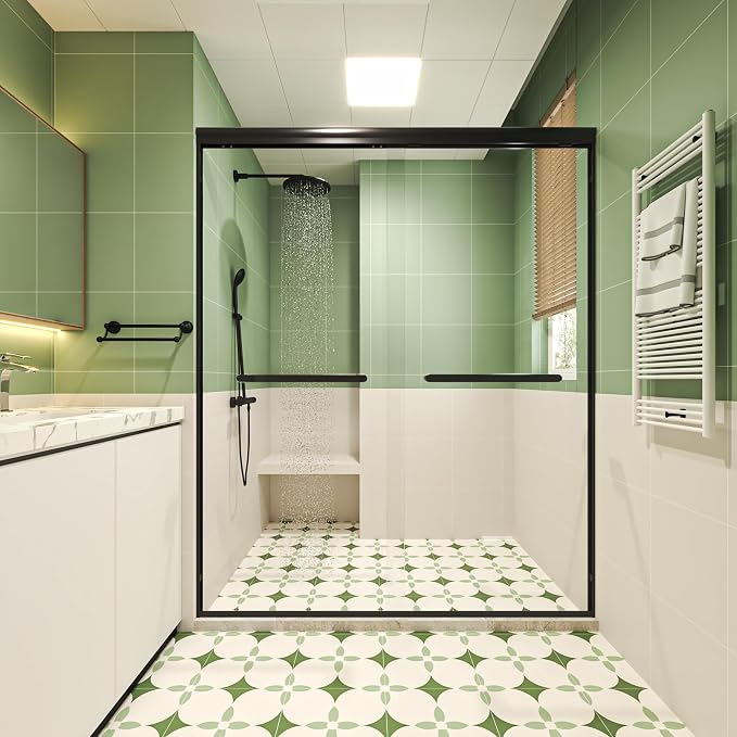 50-54x72 Inch Semi-Frameless Double Sliding Shower Door - Image 8