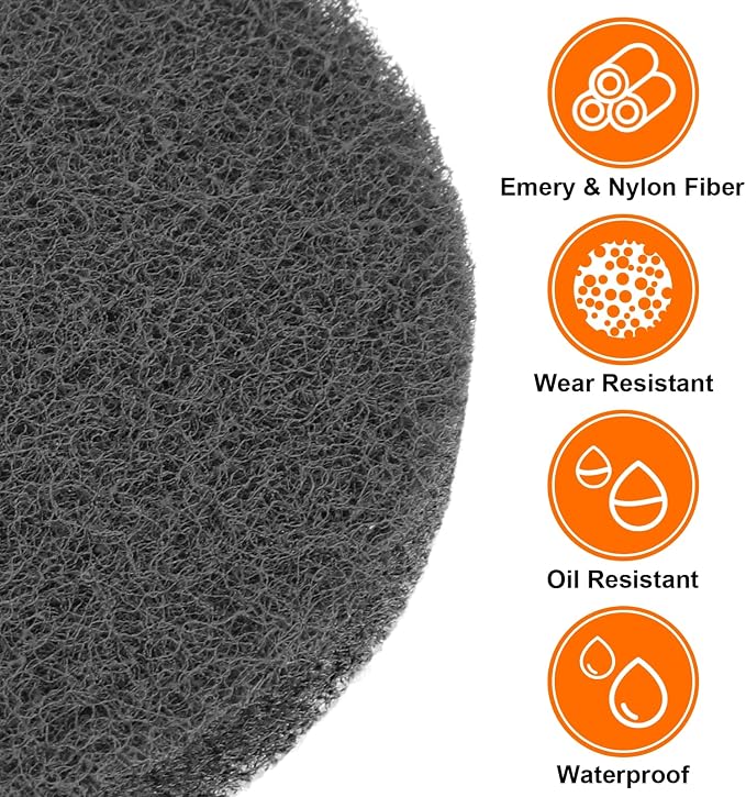 HARFINGTON 12pcs Scrubber Scouring Pads 800 Grits 3 Inch Drill Power Brush Hoop - Image 4