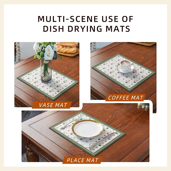 Dish Drying Mat Diatomaceous Earth Soft Coffee Mat, Silicone Dish Drying Mat - Image 6