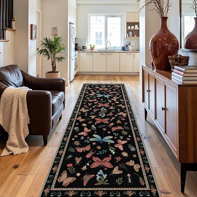 2x6 Floral Runner Rug, Washable Runners by Rugxara