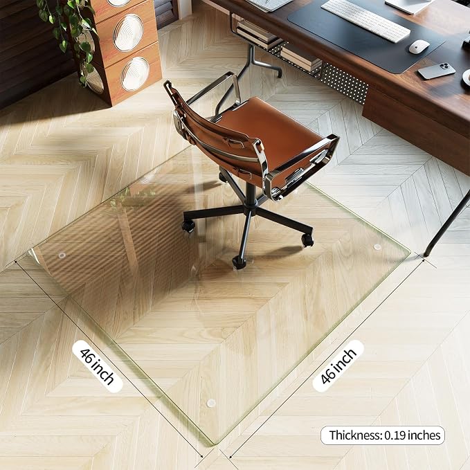 Koonmi Tempered Glass Chair Mat - Image 3
