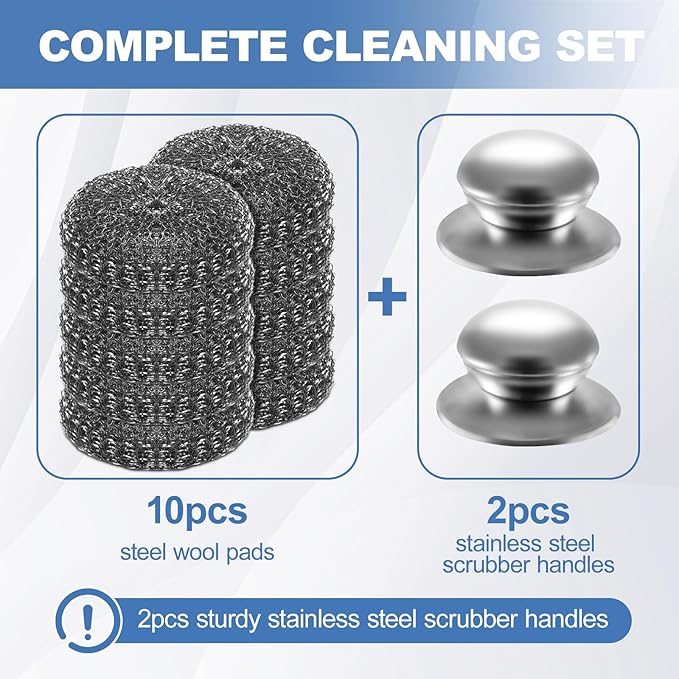 10Pcs Steel Wool Scrubber, Steel Wool Pads - Image 2
