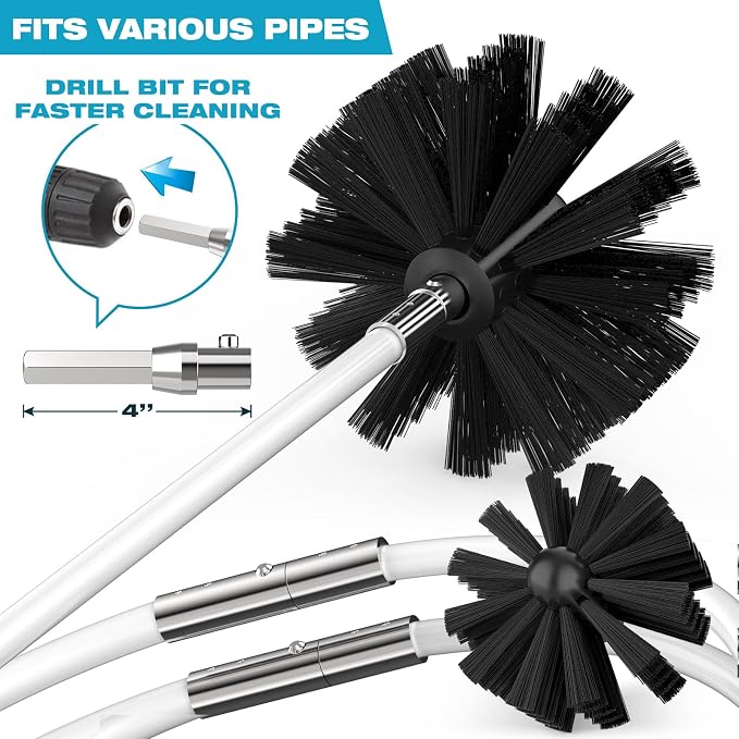 Sealegend 30 Feet Dryer Vent Cleaner Kit, Lint Remover, 2×Upgraded Flexible - Image 3