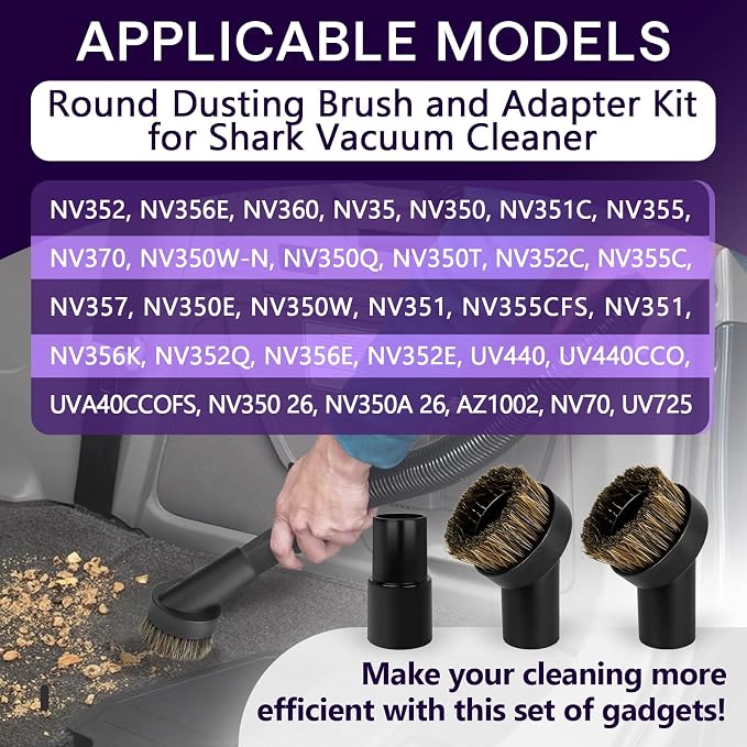 3PCS Horse Hair Brush Vacuum Attachment Set - Image 6