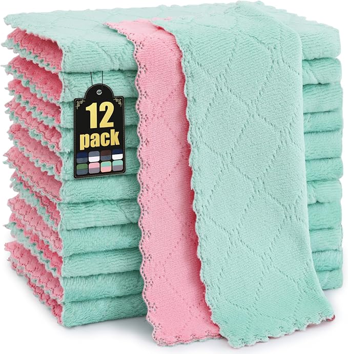 Mordimy 12 Pack Kitchen Cloths Dish Towels, Super Soft and Absorbent Dish Cloths by Mordimy