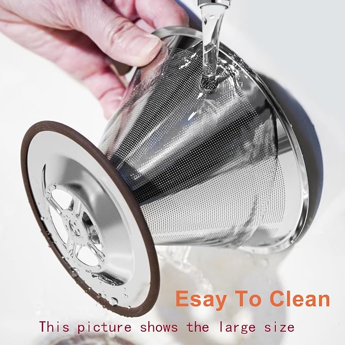 Pour Over Coffee Dripper Pour Over Coffee Filter, Cone Stainless Steel Reusable - Image 5