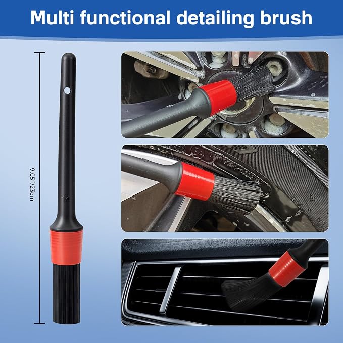 5 Pack Car Wheel and Tire Cleaner Brushes Kit Auto Motorcycle Rim Ultra Soft - Image 6