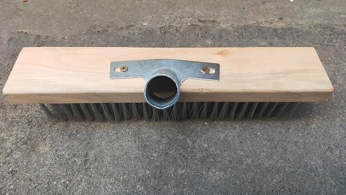 12" Heavy-Duty Rough Surface Floor Brush, Stainless Steel Wire Large Deck Scrub - Image 3