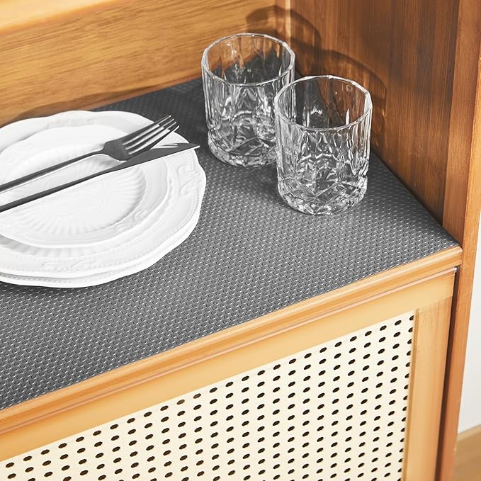 100% EVA Shelf Liner for Kitchen Cabinet, 18" x 120" Drawer Liners Non Adhesive Non Slip Waterproof Plastic Paper, Dresser Pantry Bathroom Refrigerator Protector, Grey
