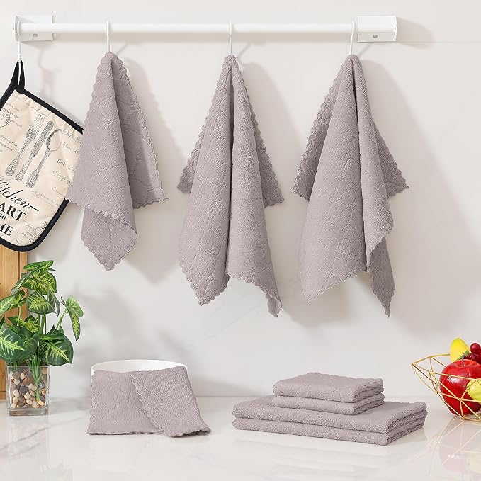 Homaxy Kitchen Towels and Dishcloths Set, 10 x 10 and 13 x 19 Inches, No Lint - Image 7