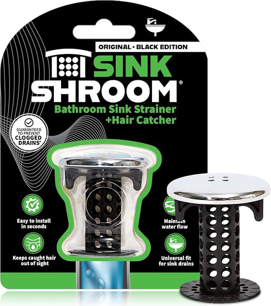 SinkShroom Chrome Edition Revolutionary Bathroom Sink Drain Protector Hair by TubShroom