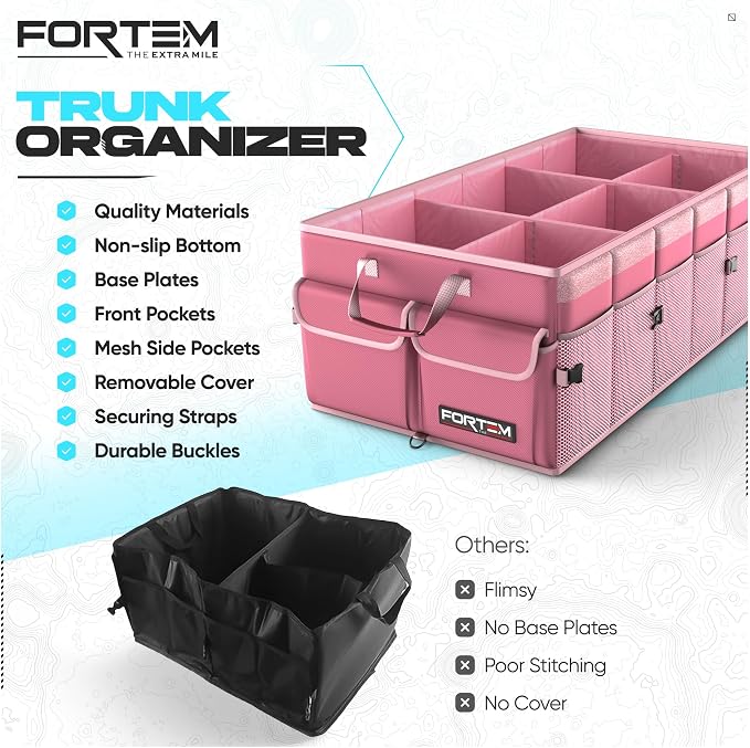 FORTEM Trunk Organizer For SUV Car Trunk Organizer, Foldable Storage, Car - Image 7