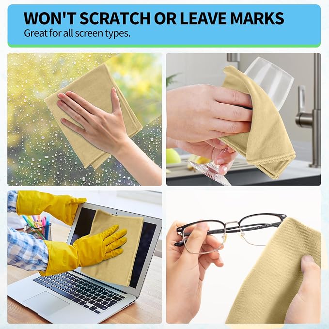 HOMERHYME Microfiber Cleaning Cloth, 12 Pack Window Glasses Cleaning Cloth - Image 8