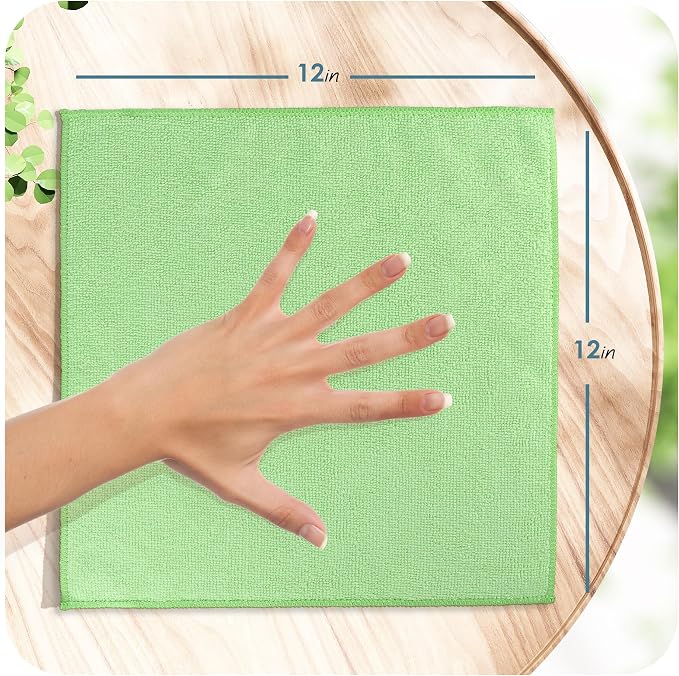 Hearth & Harbor 12 Pack Microfiber Washcloths, Lint Free, Scratch Free - Image 2